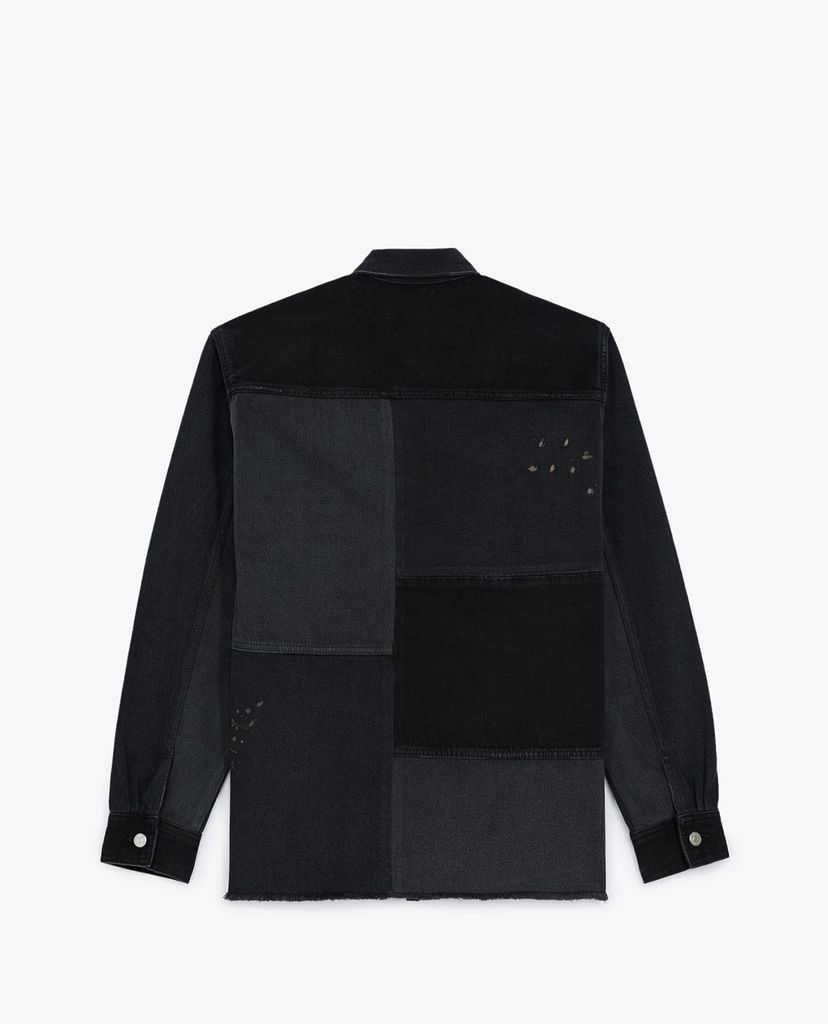 THE KOOPLES - Áo khoác denim nam túi vuông Black Denim