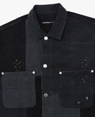 THE KOOPLES - Áo khoác denim nam túi vuông Black Denim
