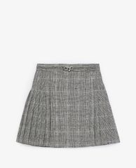 THE KOOPLES - Chân váy mini xếp li Pleated In Grey Wool