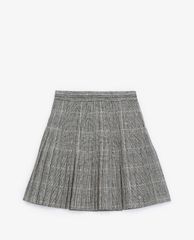 THE KOOPLES - Chân váy mini xếp li Pleated In Grey Wool