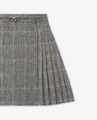 THE KOOPLES - Chân váy mini xếp li Pleated In Grey Wool