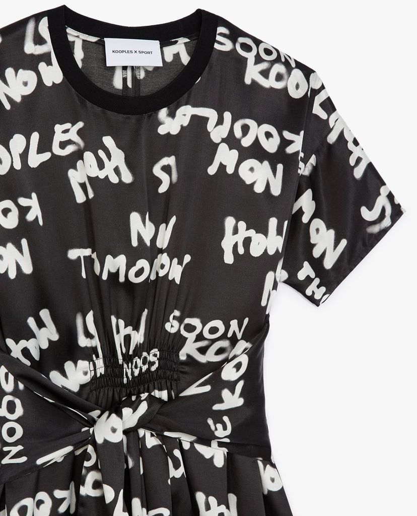THE KOOPLES - Đầm mini cột eo tay ngắn hiện đại