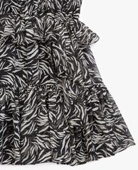 THE KOOPLES - Đầm mini cổ V phom xòe Zebra Print