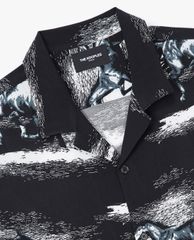 THE KOOPLES - Áo sơ mi nam tay ngắn phom suông Black Regular Fit Printed