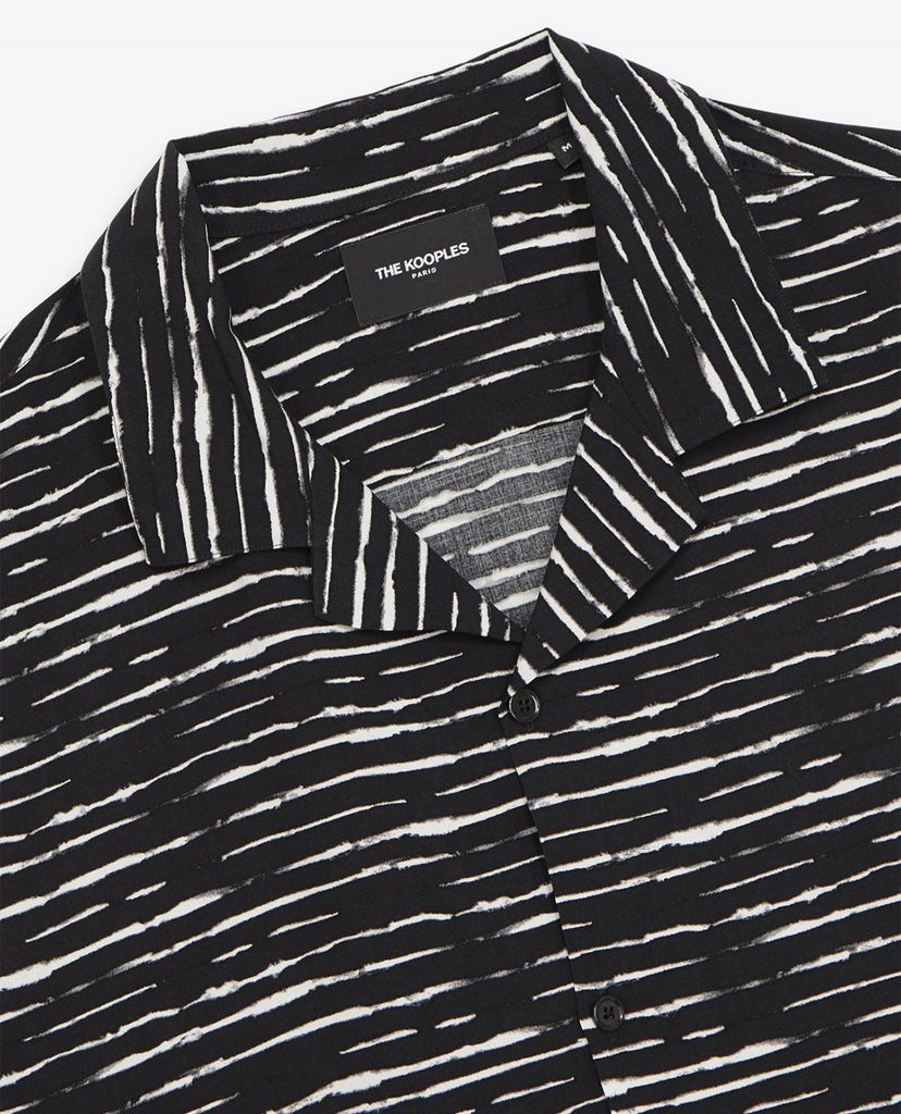 THE KOOPLES - Áo sơ mi nam tay ngắn phom suông Black And White