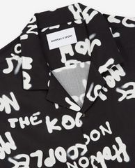 THE KOOPLES - Áo sơ mi nam tay ngắn Flowing Black And White With Logo