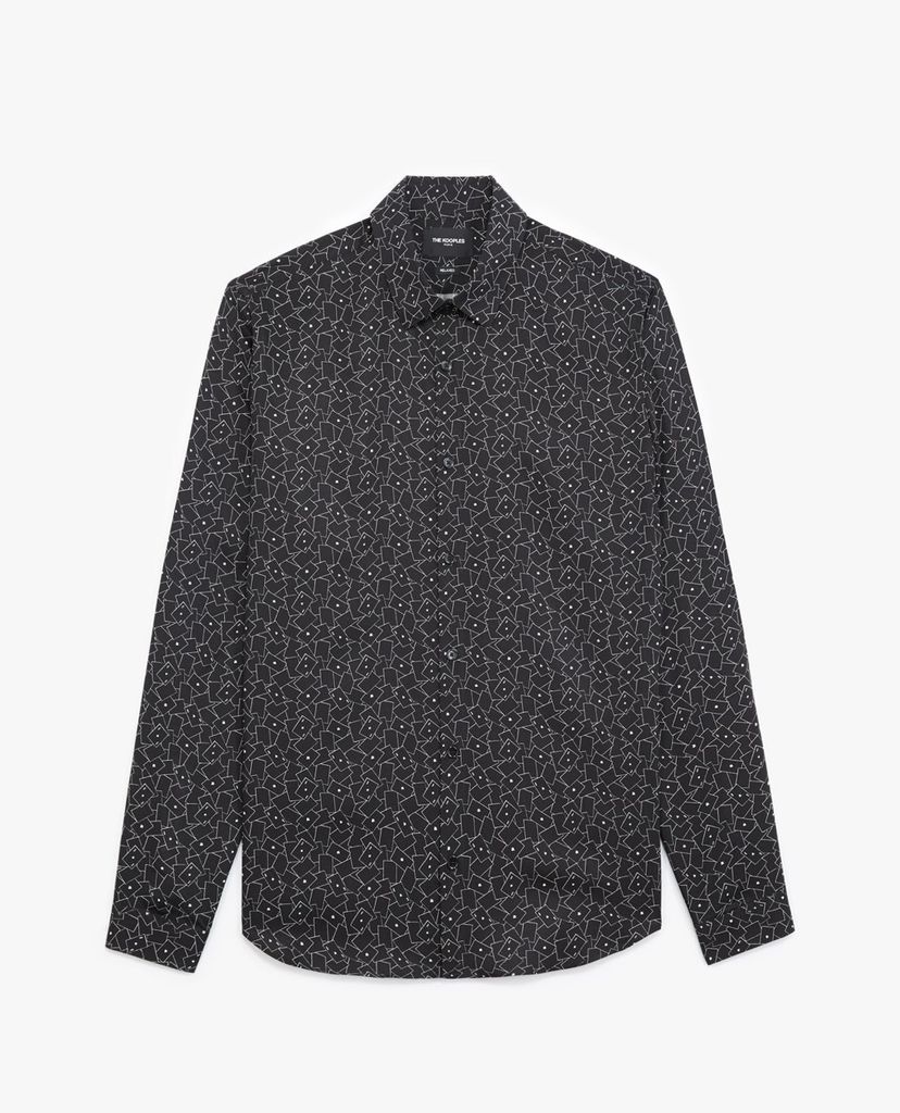 THE KOOPLES - Áo sơ mi nam tay dài phom suông Card Motif