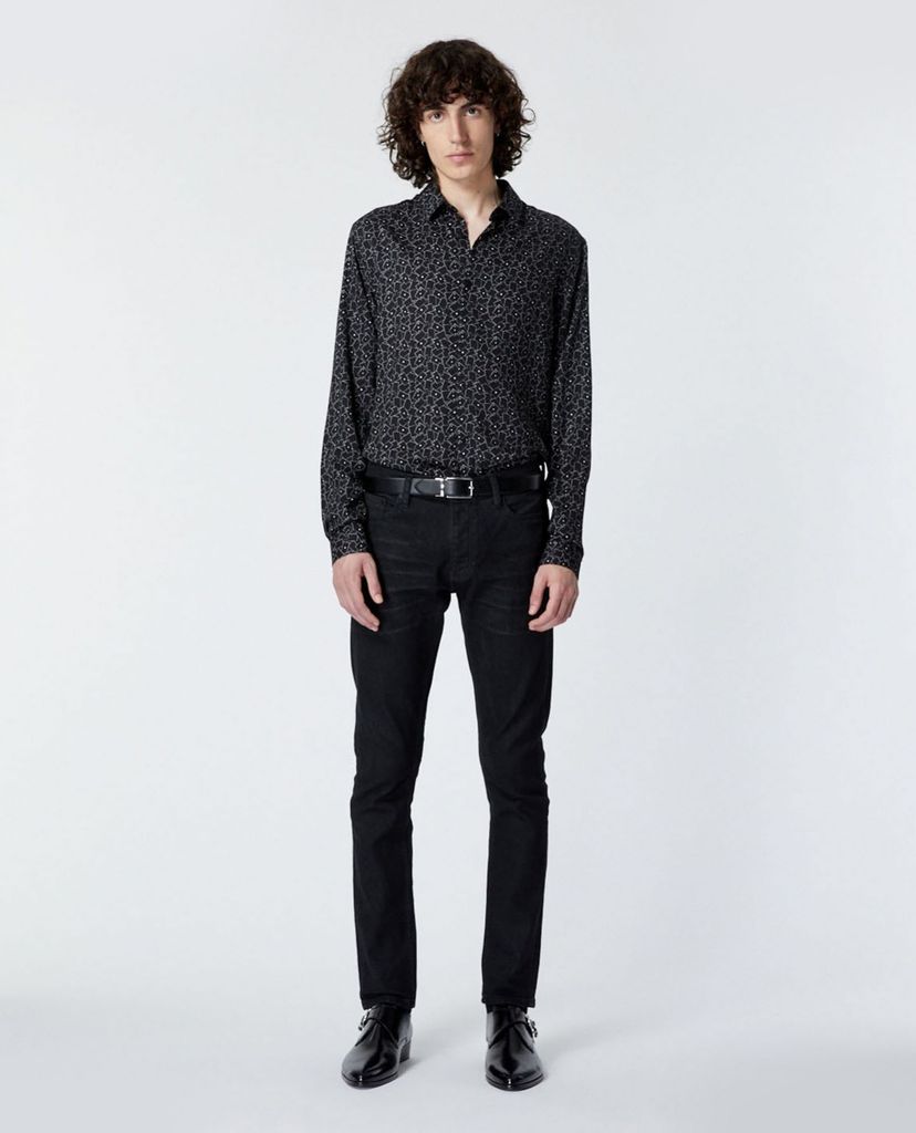 THE KOOPLES - Áo sơ mi nam tay dài phom suông Card Motif