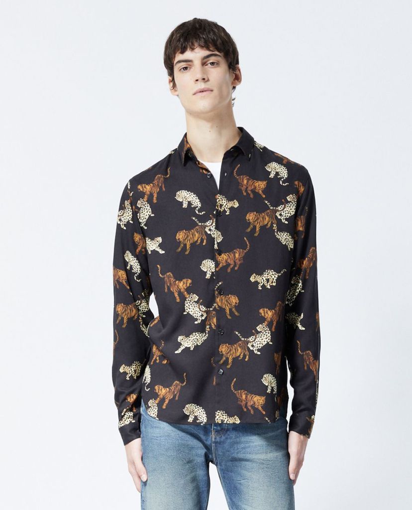THE KOOPLES - Áo sơ mi nam Black Classic Collar