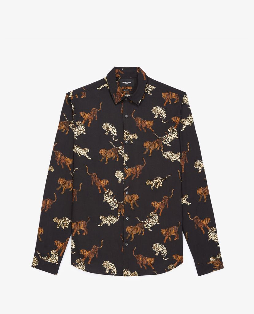 THE KOOPLES - Áo sơ mi nam Black Classic Collar