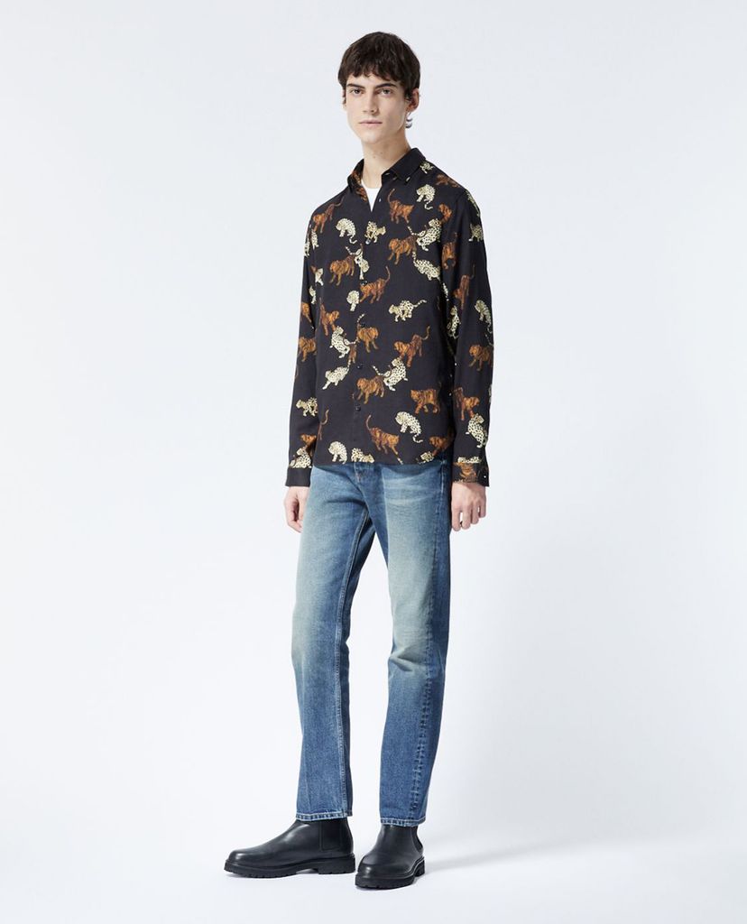THE KOOPLES - Áo sơ mi nam Black Classic Collar