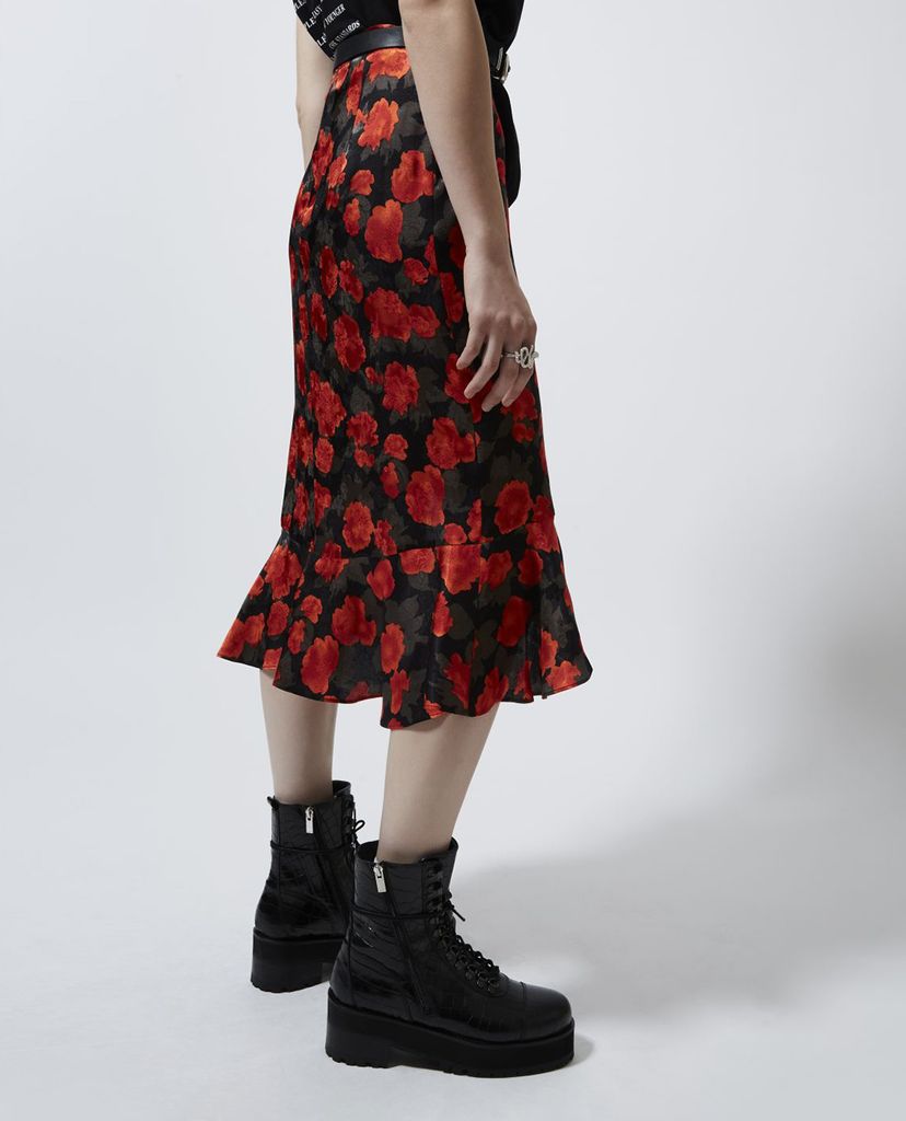 THE KOOPLES - Chân váy midi phối bèo Floral Print