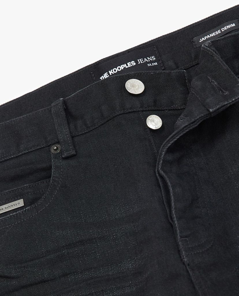 THE KOOPLES - Quần jeans nam phom slim fit Raw Edge