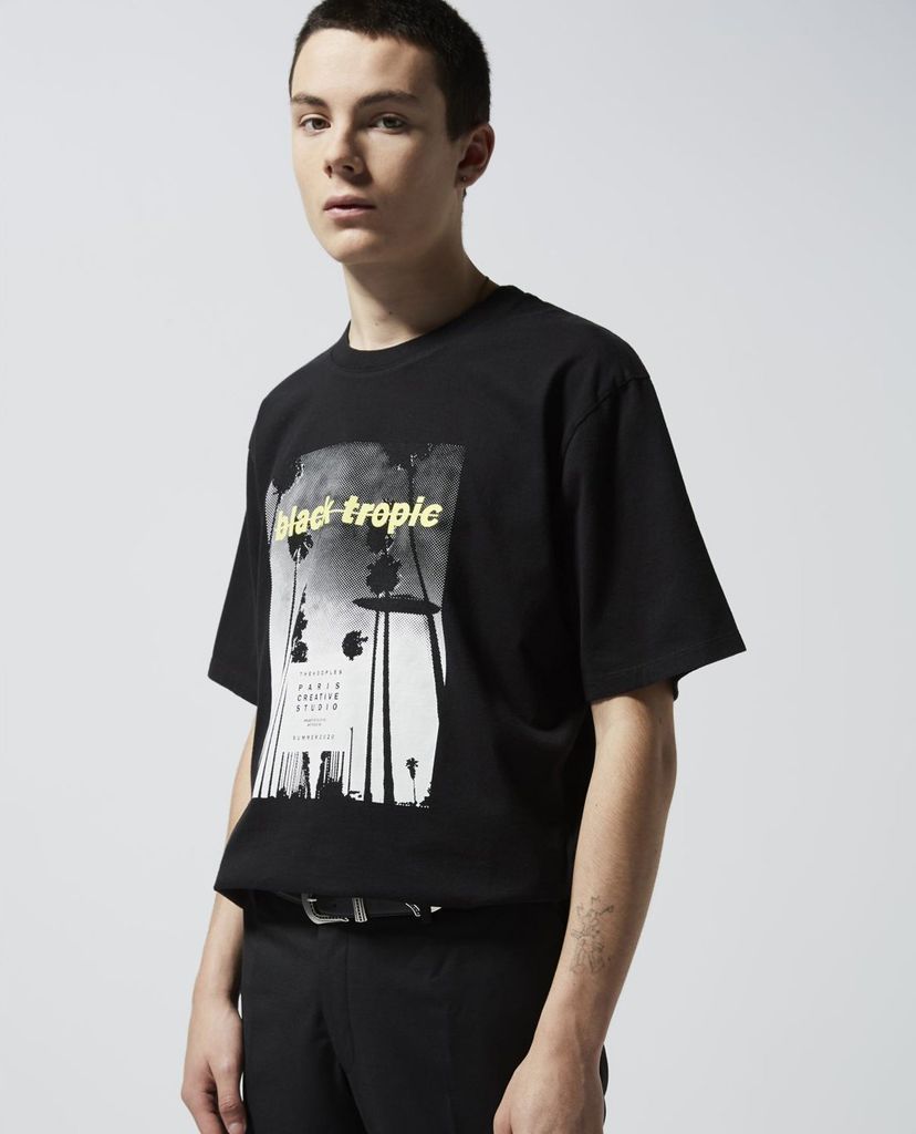 THE KOOPLES - Áo thun nam tay ngắn Black Tropic