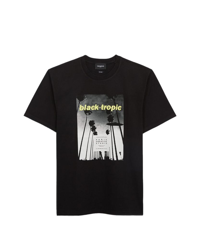 THE KOOPLES - Áo thun nam tay ngắn Black Tropic
