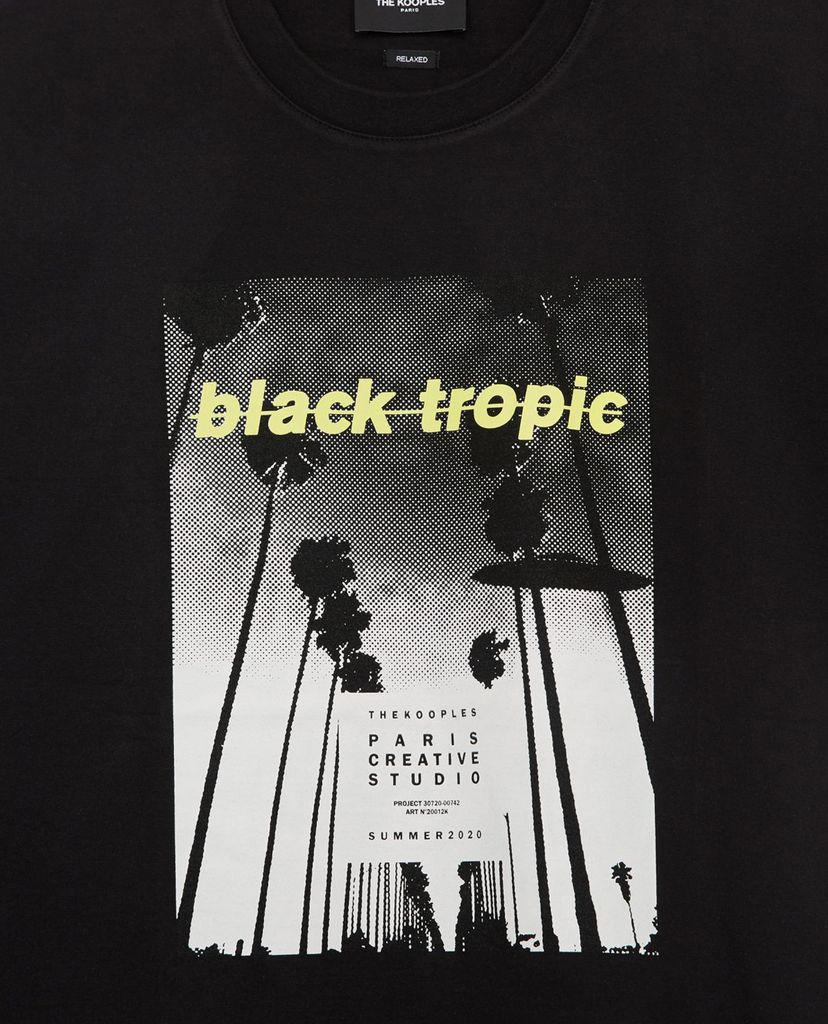 THE KOOPLES - Áo thun nam tay ngắn Black Tropic