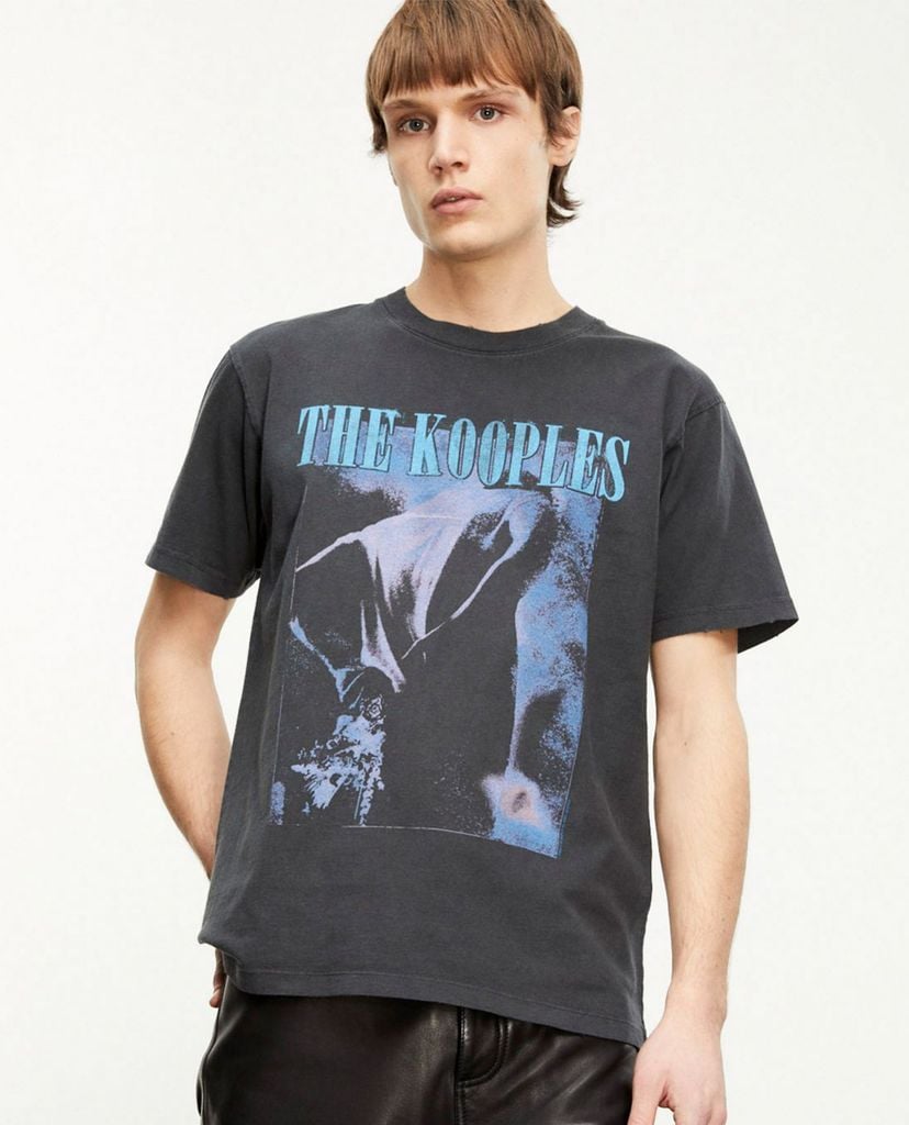 THE KOOPLES - Áo thun nam tay ngắn Faded Black