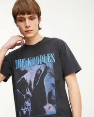 THE KOOPLES - Áo thun nam tay ngắn Faded Black