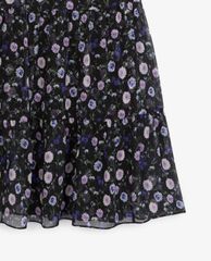 THE KOOPLES - Đầm midi cổ xẻ chữ V Buttoned Printed With Frills