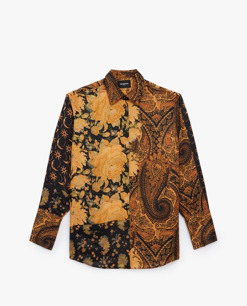 THE KOOPLES - Áo sơ mi nữ tay dài Satin Effect Flowers