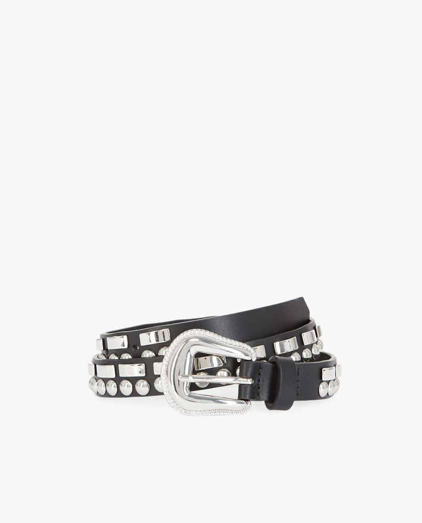 THE KOOPLES - Thắt lưng nữ bản vừa Leather Belt With Studs