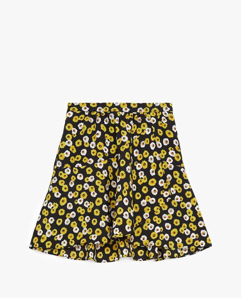 THE KOOPLES - Chân váy mini lưng cao phối họa tiết hoa thời trang