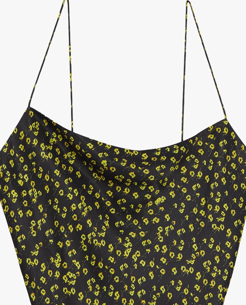 THE KOOPLES - Đầm midi hai dây phom suông Babydoll Pattern