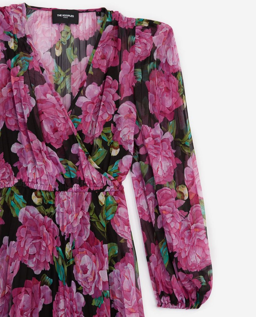 THE KOOPLES - Đầm midi họa tiết hoa Floral Pattern