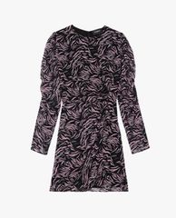 THE KOOPLES - Đầm mini cổ tròn tay dài Zebra Print