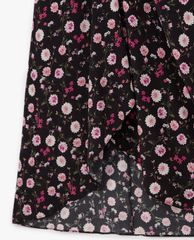 THE KOOPLES - Đầm midi cổ V rút dây Floral Print