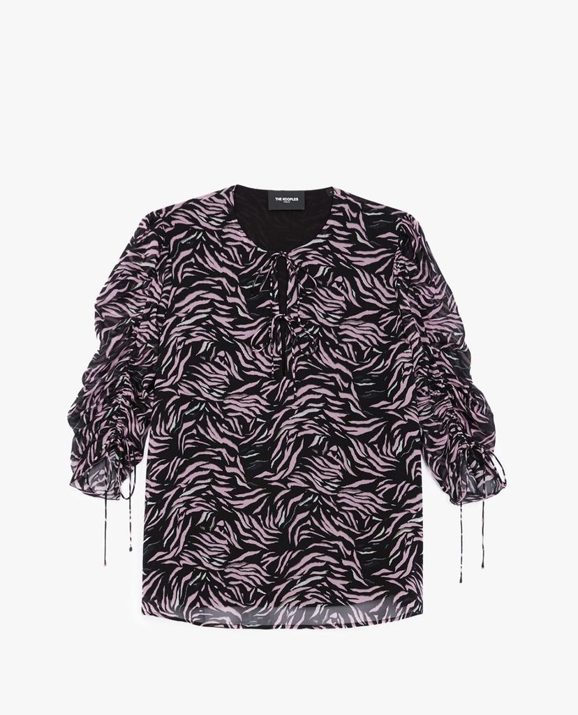 THE KOOPLES - Áo kiểu nữ phom suông Zebra Print