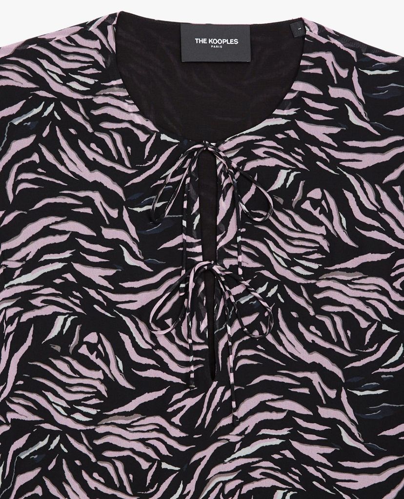 THE KOOPLES - Áo kiểu nữ phom suông Zebra Print
