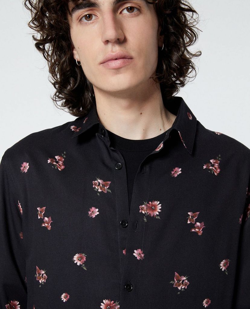THE KOOPLES - Áo sơ mi nam tay dài in họa tiết Classic Collar