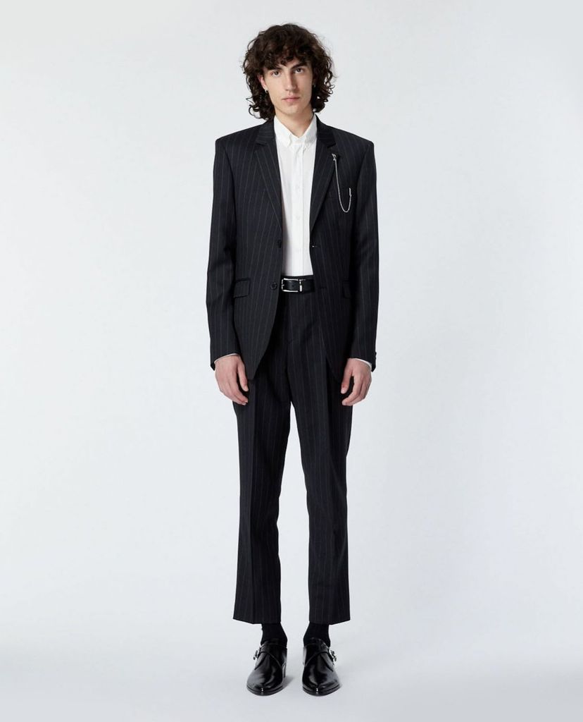 THE KOOPLES - Áo vest nam thanh lịch phối kẻ sọc Formal Black
