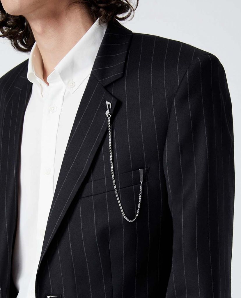 THE KOOPLES - Áo vest nam thanh lịch phối kẻ sọc Formal Black