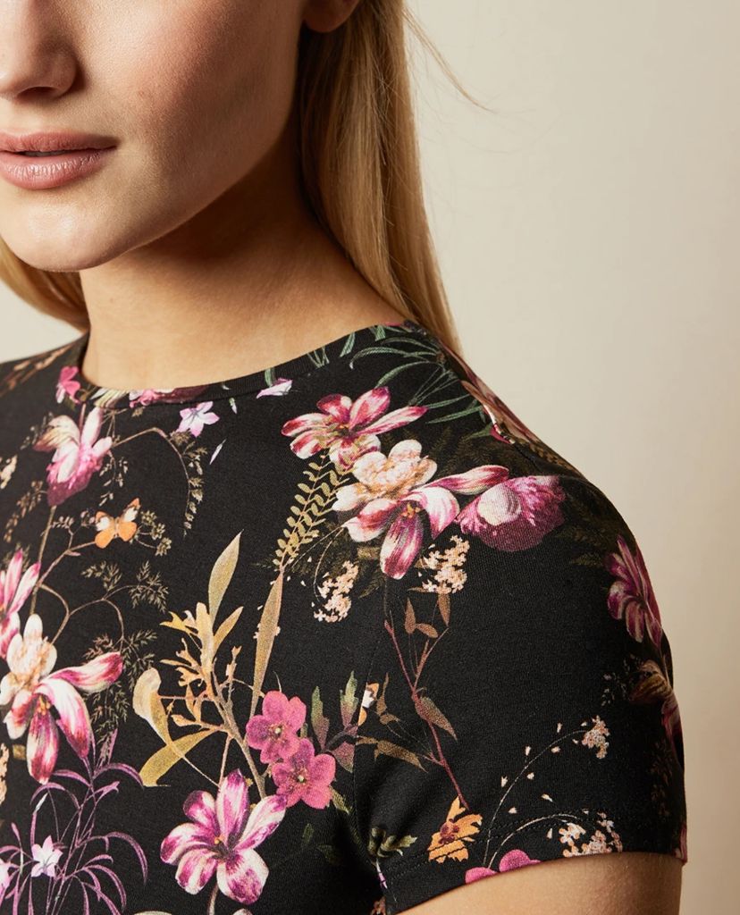 TED BAKER - Áo thun nữ ngắn tay họa tiết hoa Calba
