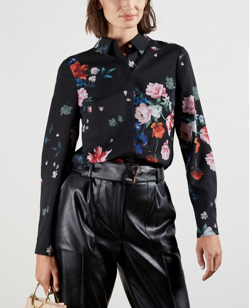 TED BAKER - Áo sơ mi nữ tay dài họa tiết hoa Ebonny