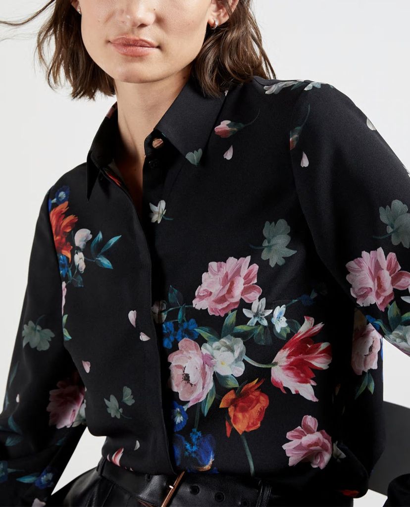 TED BAKER - Áo sơ mi nữ tay dài họa tiết hoa Ebonny
