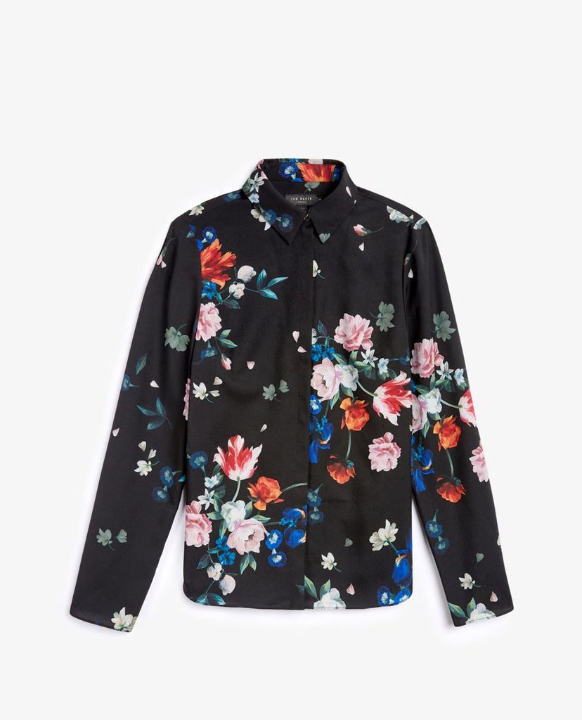 TED BAKER - Áo sơ mi nữ tay dài họa tiết hoa Ebonny