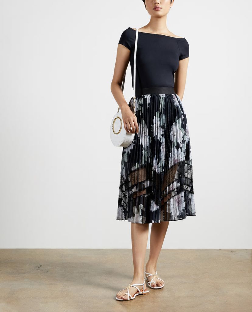 TED BAKER - Áo kiểu nữ bẹt vai phom ôm Indyaa