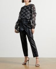 TED BAKER - Áo kiểu nữ tay dài cổ tròn viền bèo Mowenna