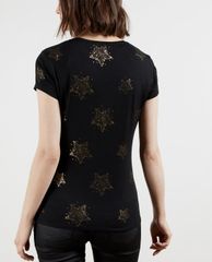 TED BAKER - Áo thun nữ tay ngắn cổ tròn Star Detail Fitted