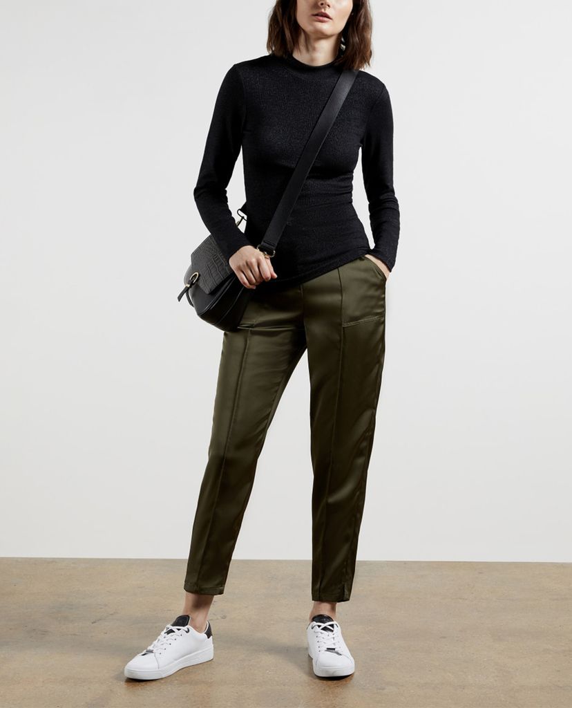TED BAKER - Áo len nữ dệt kim cổ tròn tay dài phom ôm Stormie