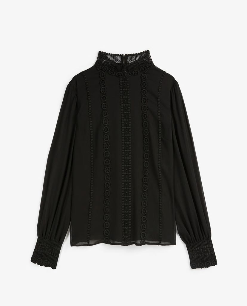 TED BAKER - Áo kiểu nữ tay dài cổ tròn Vessar