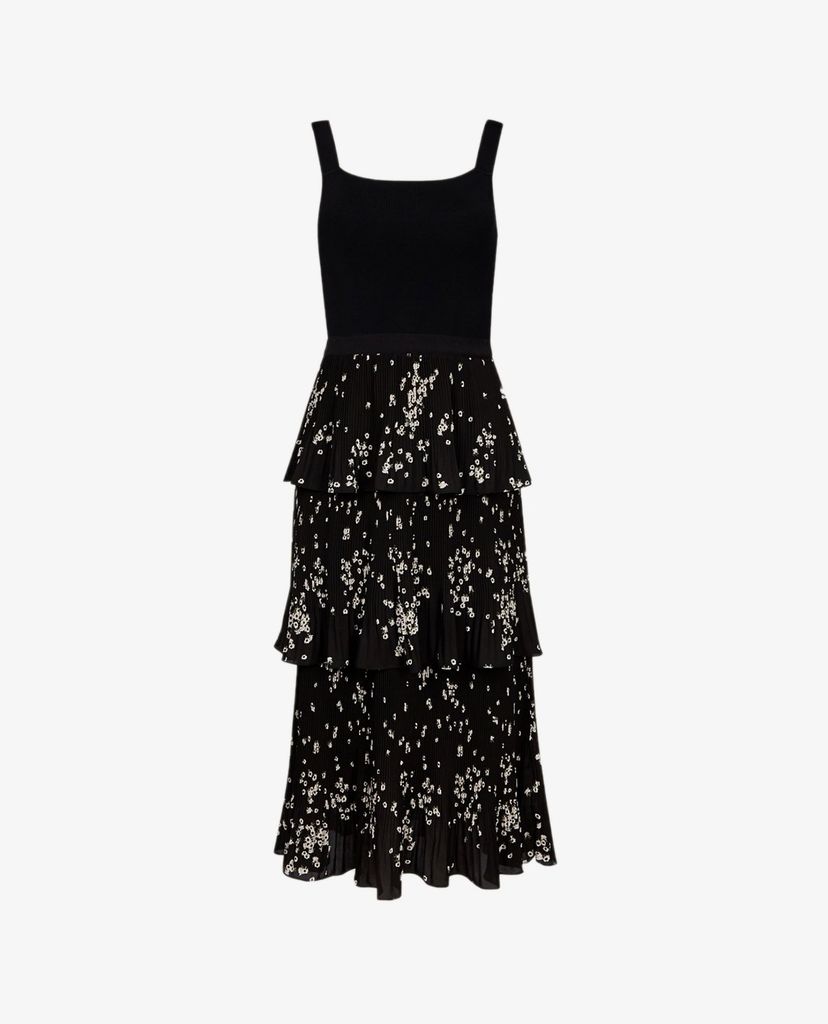 TED BAKER - Đầm midi sát nách xếp tầng Betee