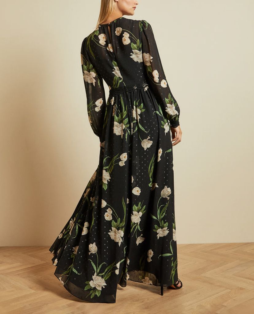 TED BAKER - Đầm maxi tay dài họa tiết hoa Deenha