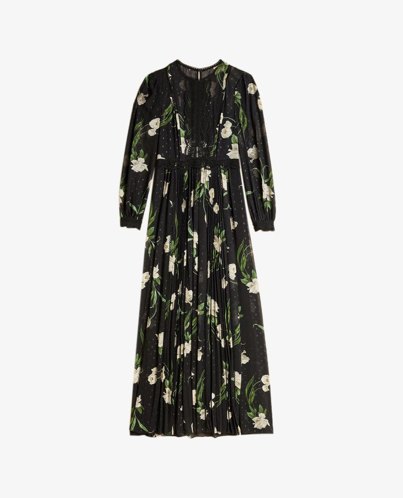 TED BAKER - Đầm maxi tay dài họa tiết hoa Deenha