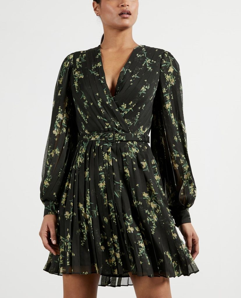 TED BAKER - Đầm mini họa tiết hoa lá Izziiy