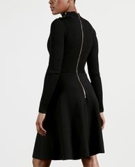 TED BAKER - Đầm midi tay dài cổ trụ Button Detail Skater