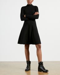 TED BAKER - Đầm midi tay dài cổ trụ Button Detail Skater